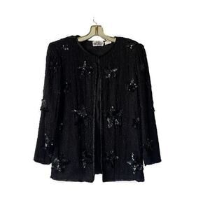 Vintage beaded embroidered silk Star jacket sweelo size m 8-10